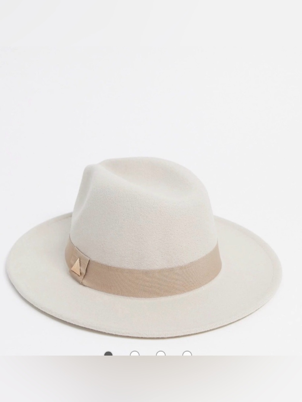 ASOS Cream Wide Brim Fedora with Tan Band